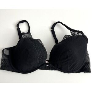 Victoria's Secret Incredible by VS Lightly Lined Lace Plunge Black Bra 38D